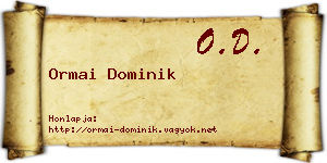 Ormai Dominik névjegykártya